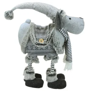 13" Gray Nordic Standing Moose Christmas Tabletop Figurine