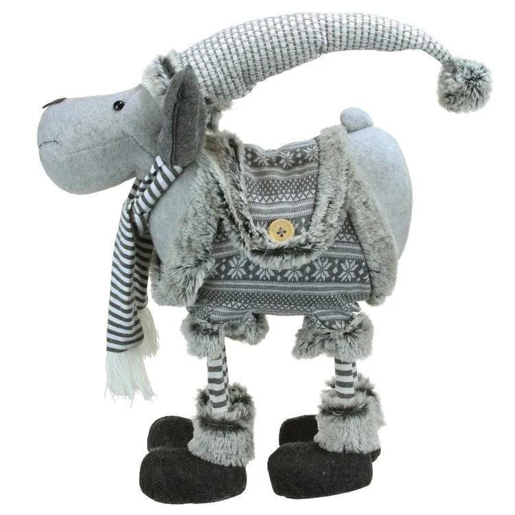13" Gray Nordic Standing Moose Christmas Tabletop Figurine