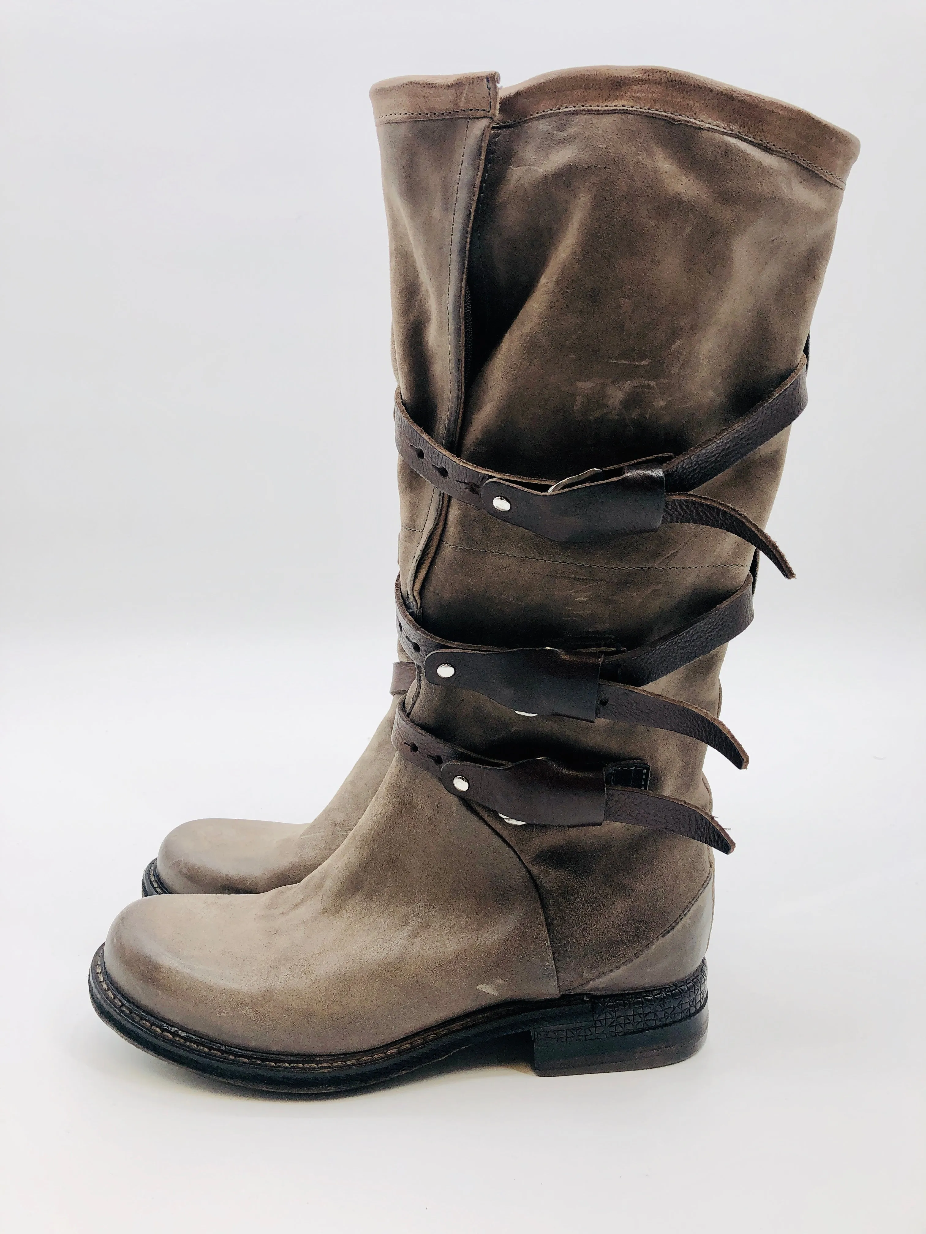 3 Buckle Leather Boot