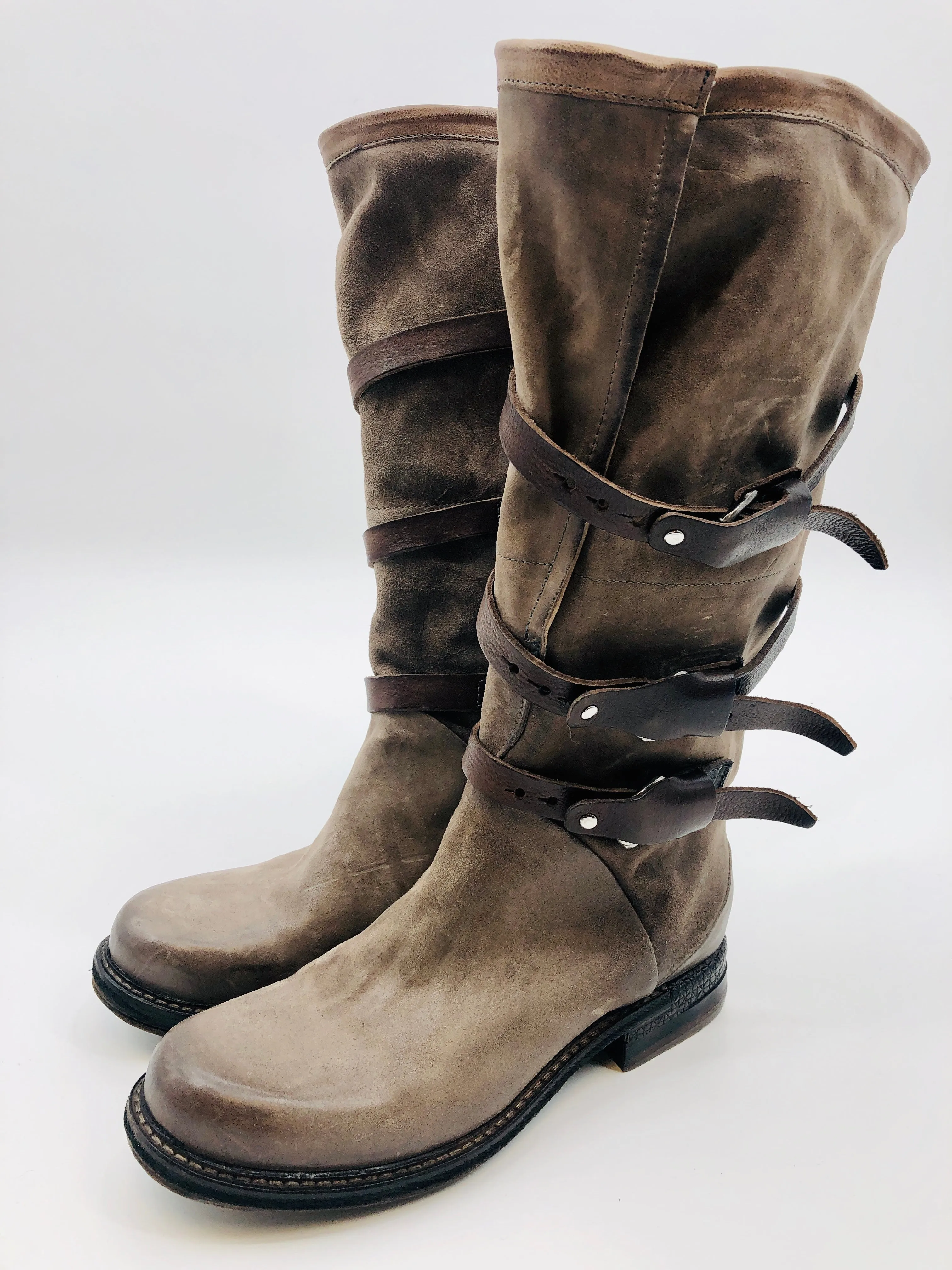 3 Buckle Leather Boot