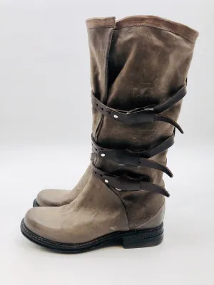 3 Buckle Leather Boot