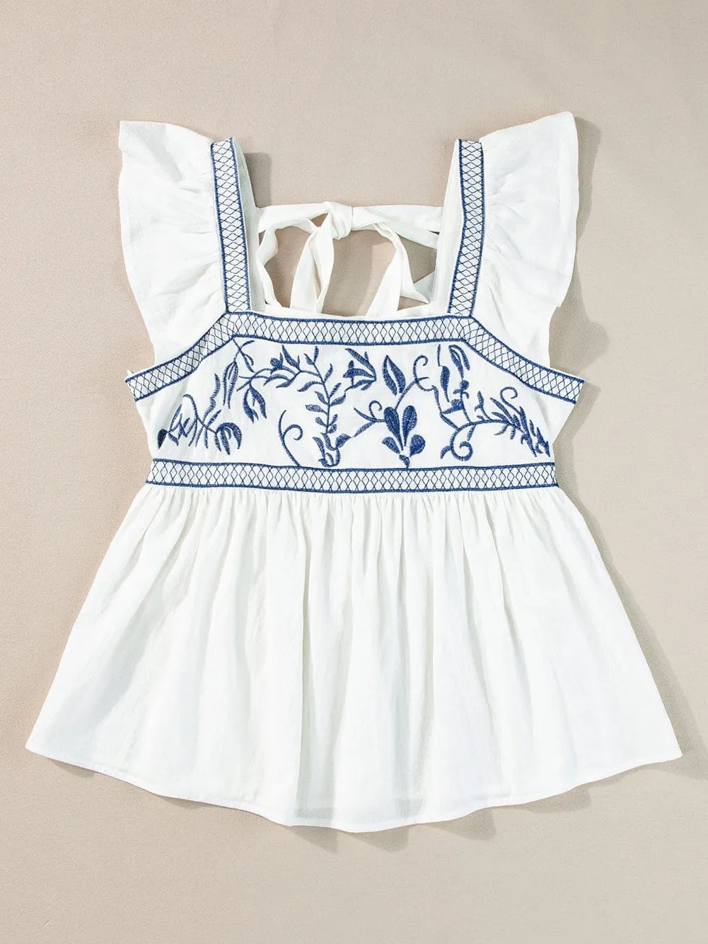 Alluring White Embroidered Top