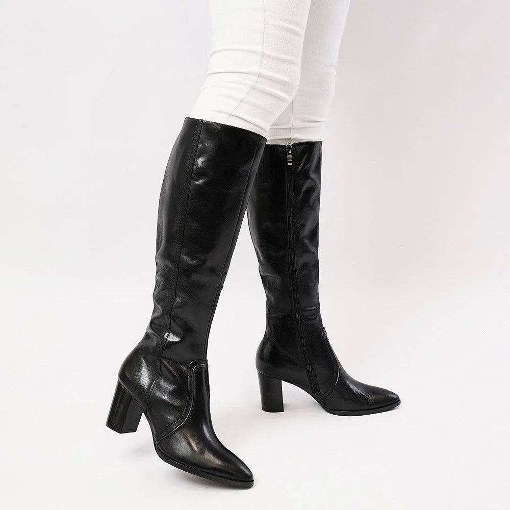 Ammies Black Leather Knee High Boots