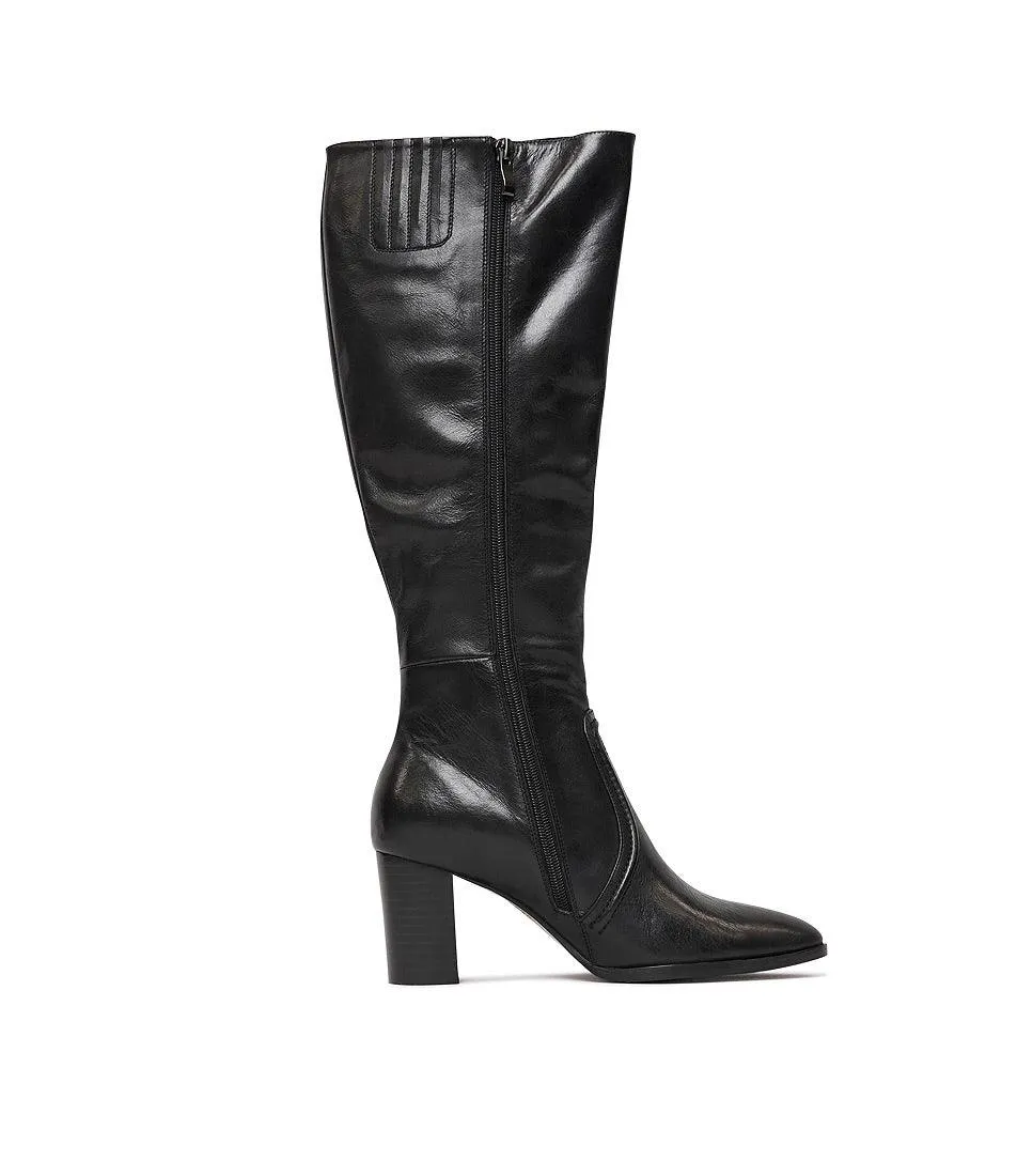 Ammies Black Leather Knee High Boots