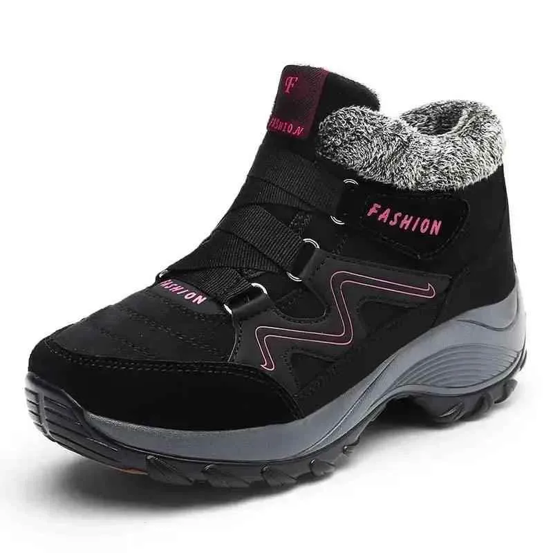 Ankle Boots Winter Plush Fashion Wedge Waterproof Women's Casual Shoes