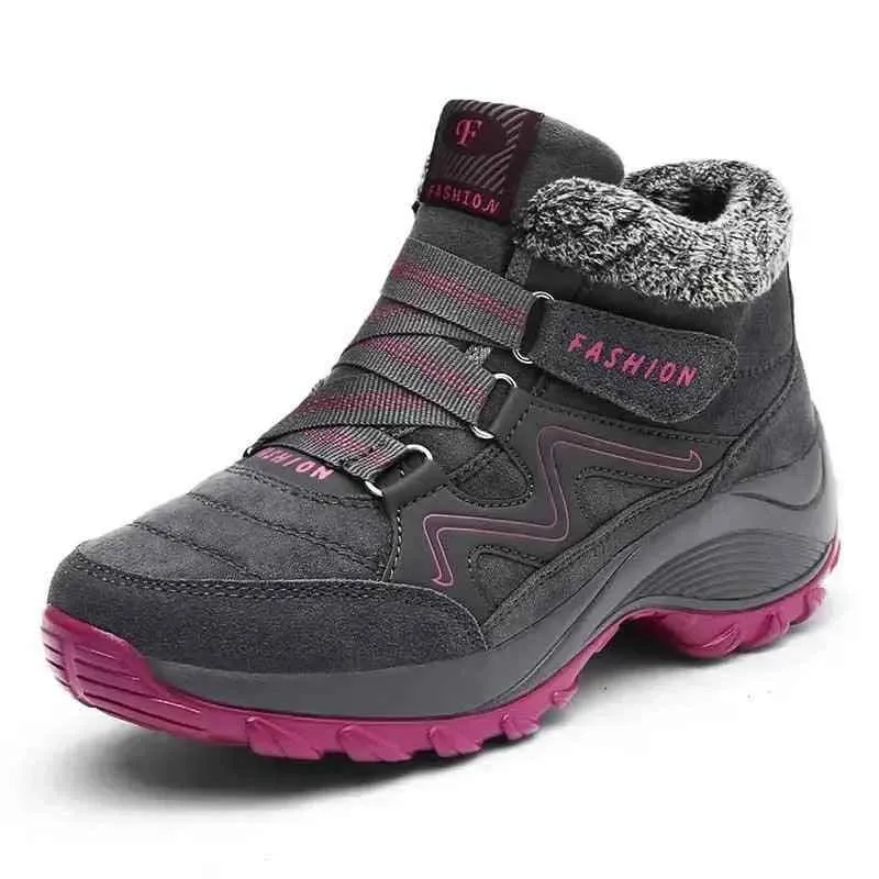Ankle Boots Winter Plush Fashion Wedge Waterproof Women's Casual Shoes