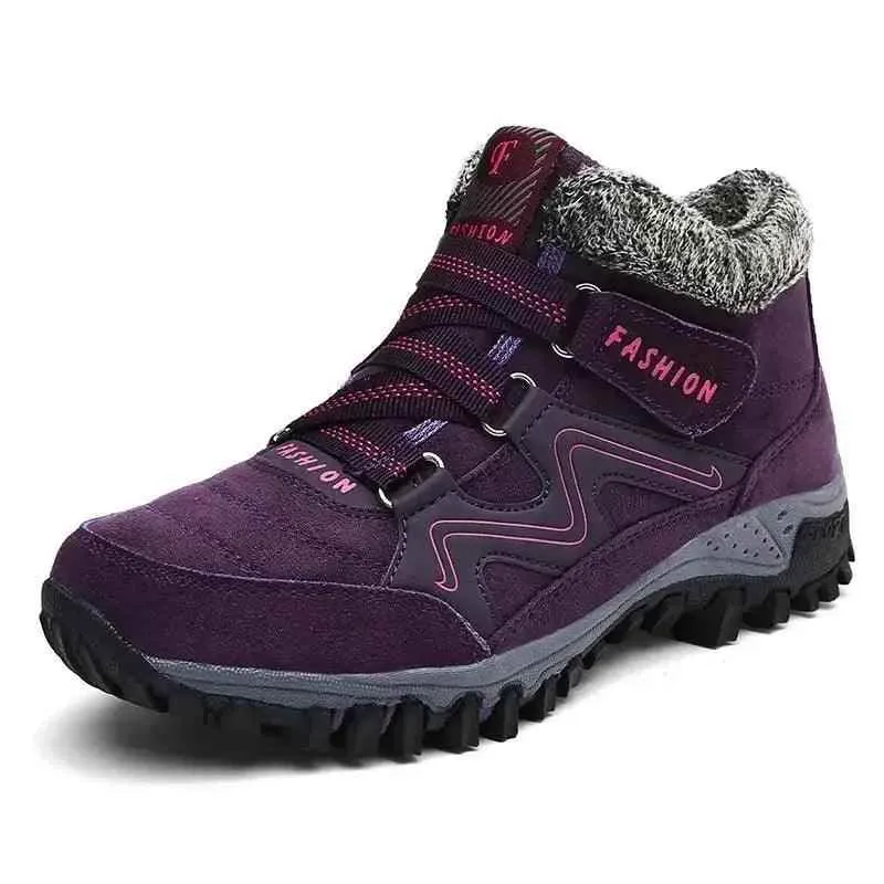 Ankle Boots Winter Plush Fashion Wedge Waterproof Women's Casual Shoes