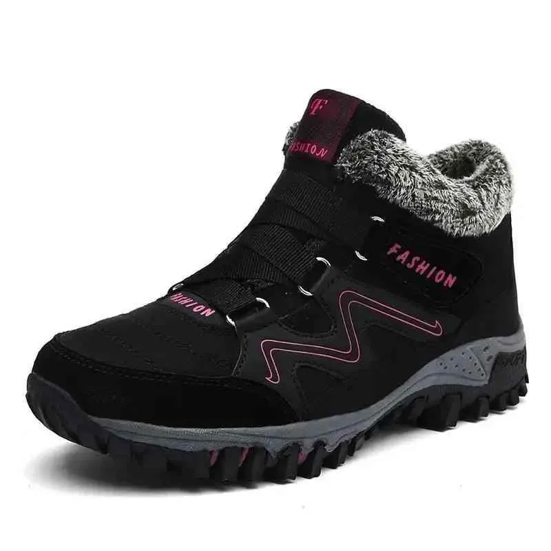 Ankle Boots Winter Plush Fashion Wedge Waterproof Women's Casual Shoes