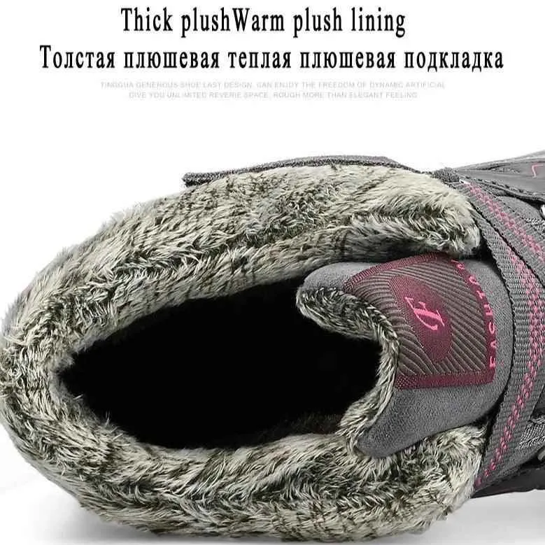 Ankle Boots Winter Plush Fashion Wedge Waterproof Women's Casual Shoes
