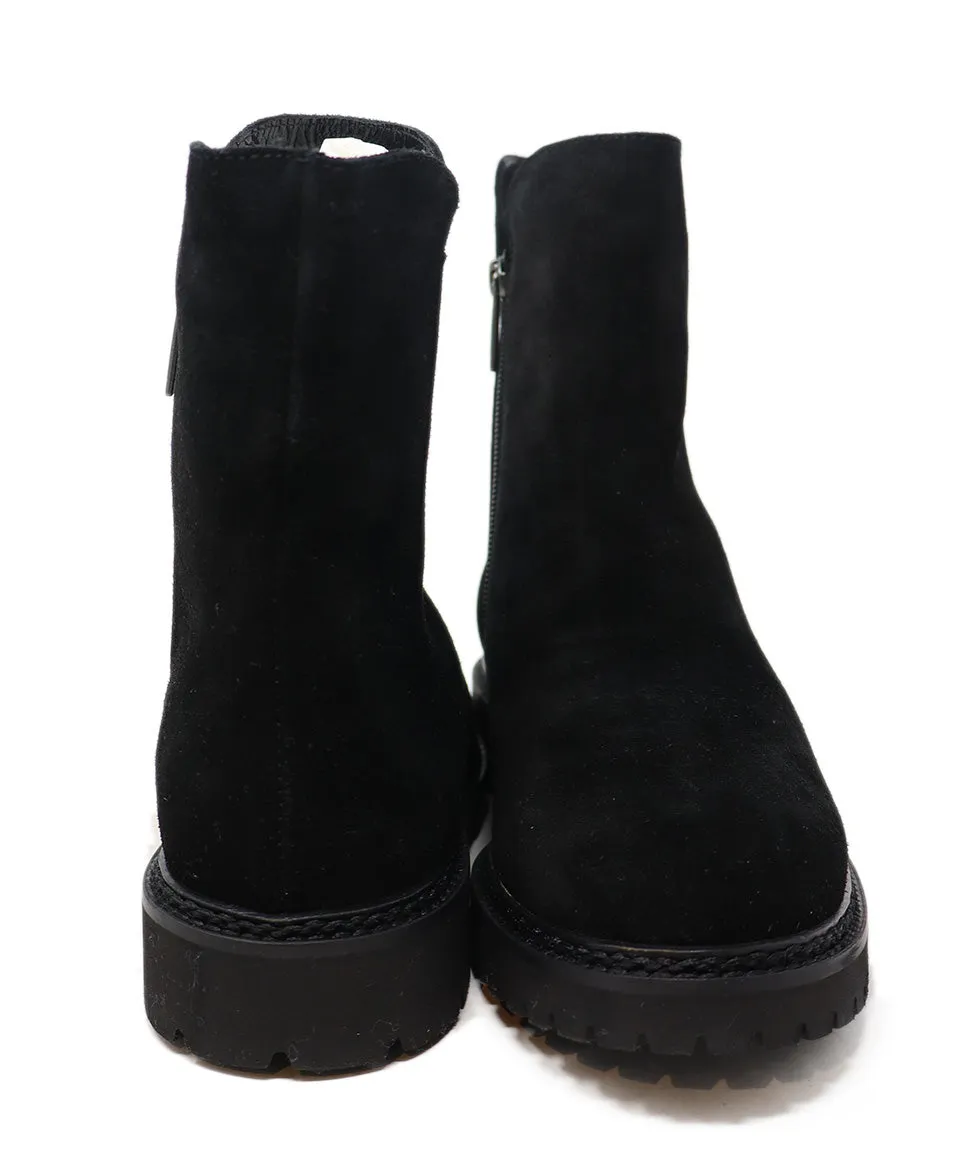 Aquatalia Black Suede Booties sz 10.5