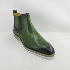 Carrucci Olive Men's Slip-on Patina Chelsea Boot Style No: KB515-15