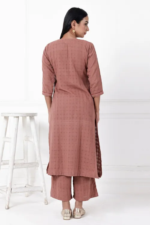 Coco Lily Hand-Embroidered & Handwoven Kurta Set
