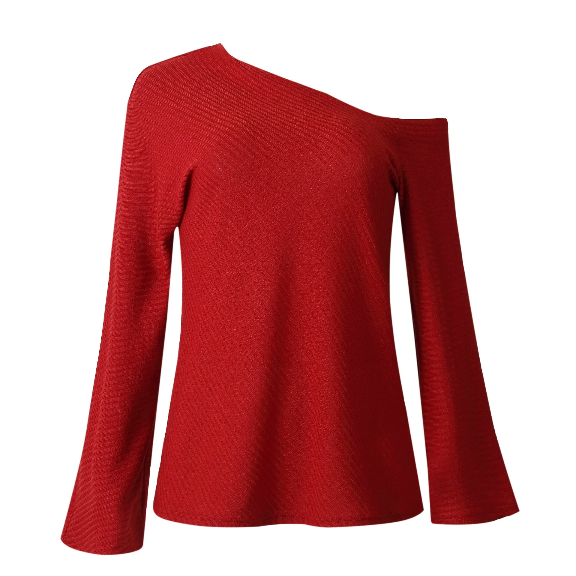 Cold Shoulder Bell Sleeves Loose Sweater