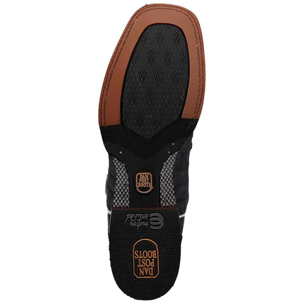 Dan Post Men's Leon Denim & Tan Caiman Square Toe Western Boots