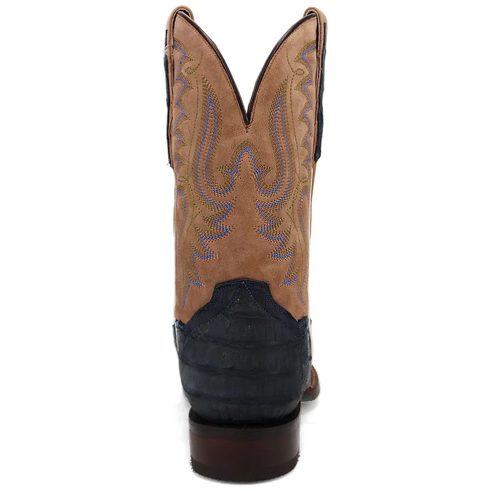 Dan Post Men's Leon Denim & Tan Caiman Square Toe Western Boots