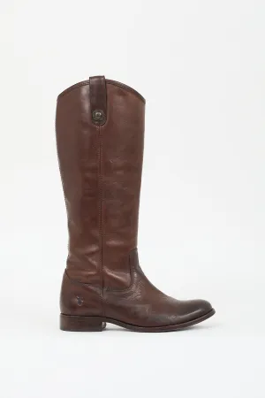 Dark Brown Leather Melissa Button Boot