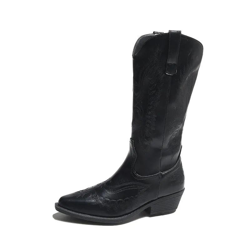 Fashion Embroidered Ladies Western Cowgirl Boots for a Trendy Look