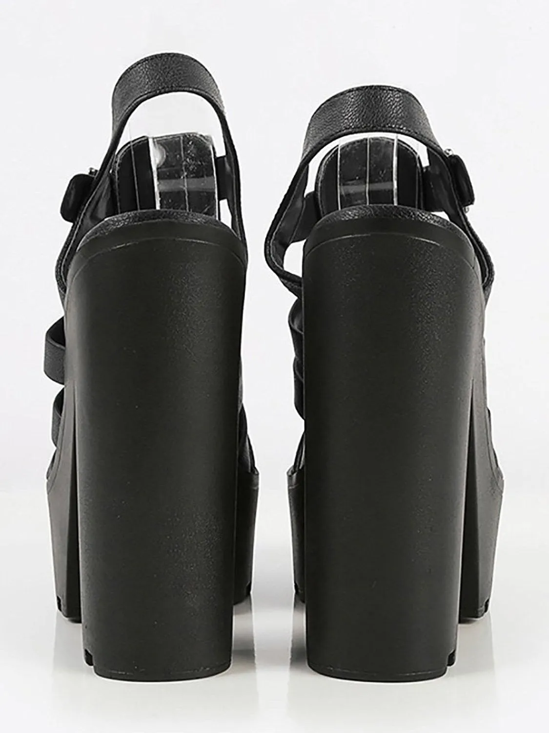 Funky Caged Lug Sole Women's Shoes Platform Heels