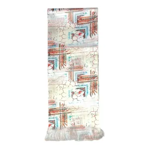 Geometric Printed Scarf With Pocket Square