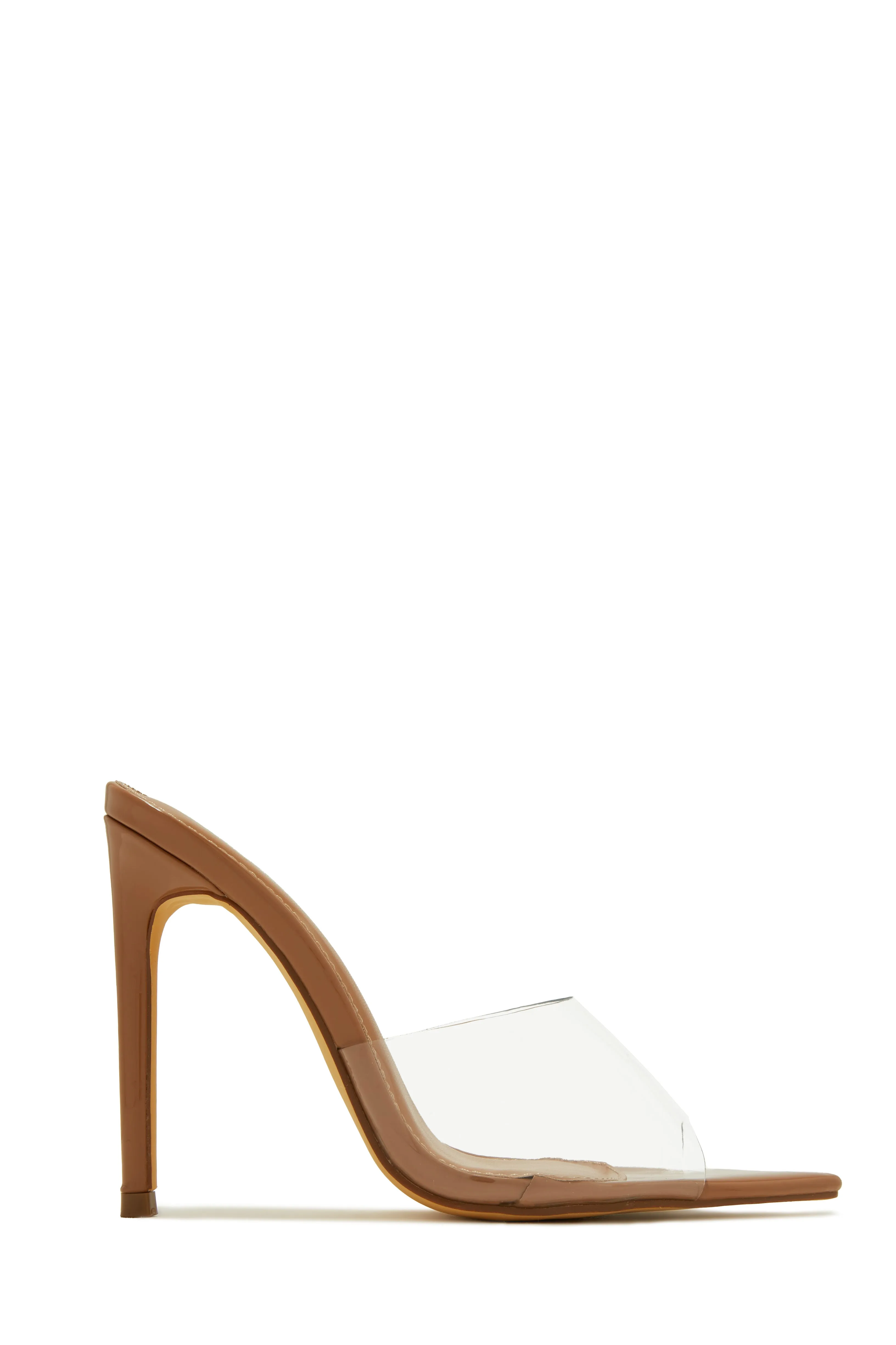 Ionic Clear Strap High Heel Mules - Cork