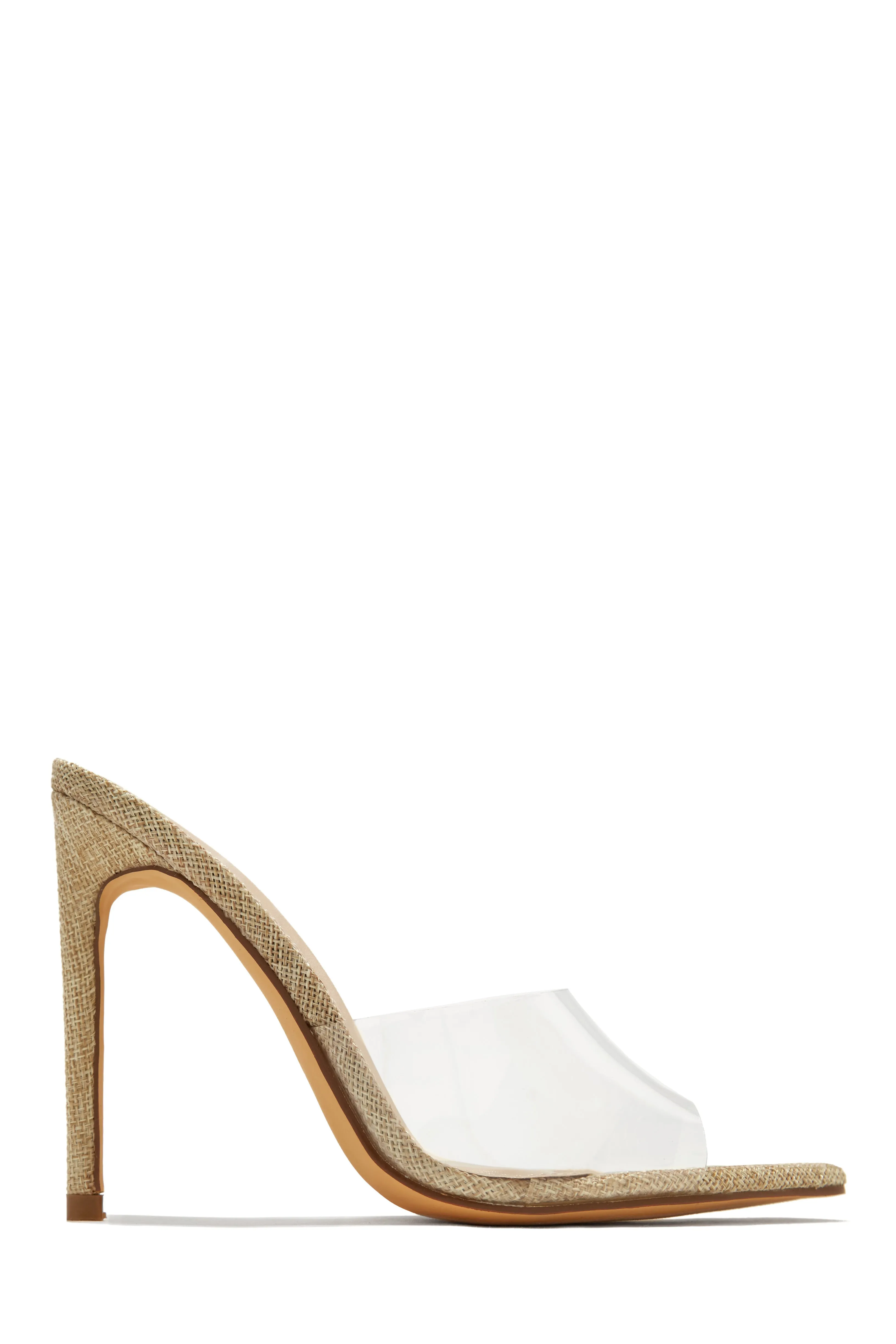 Ionic Clear Strap High Heel Mules - Cork