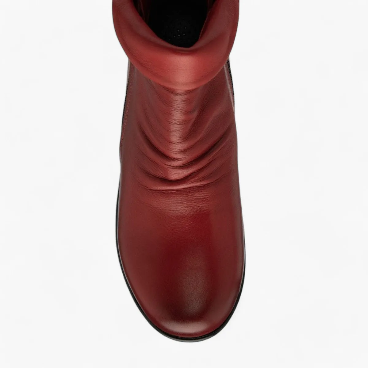 Lotus Cordelia Red Leather Wedge Ankle Boots for Women