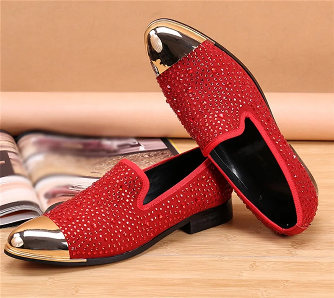 Low Top Slip on Captoe Men Oxfords with Decoration