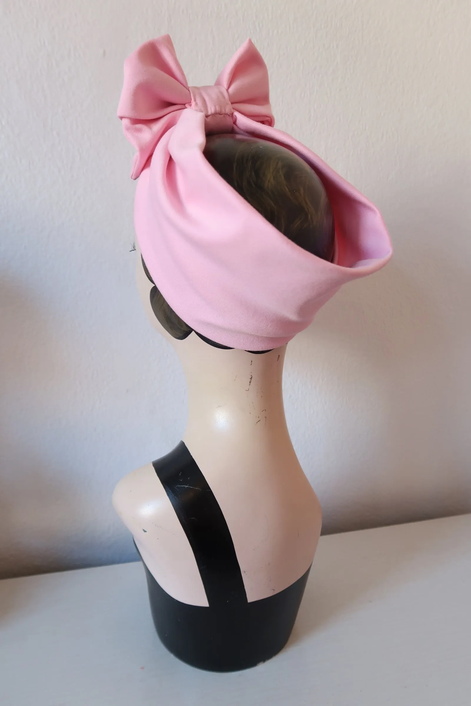 Made To Order: BOW KNOT Vintage Style Pre-tied Headband in 8 colours: red, black, leopard, olive green, mustard, rust, grey & navy