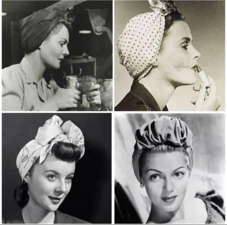 Made To Order: ROSE KNOT 1940s Pre-tied Stretchy Turban in 8 Colours: red, black, leopard, olive green, mustard, rust, grey & navy