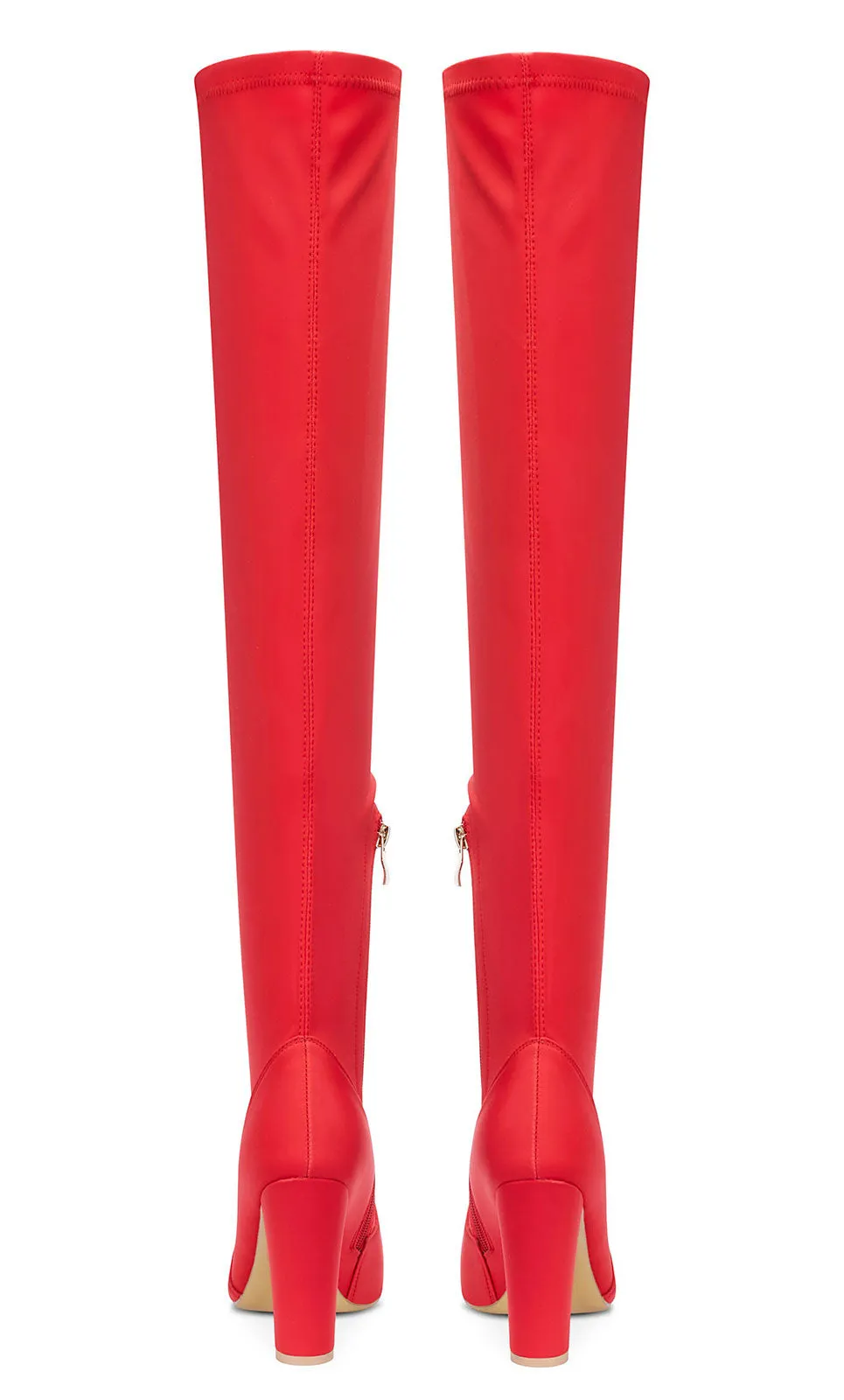 NobleOnly Women's High Heels Over Knee Boots Pointed-Toe Sexy Boot with Zipper Basic Office Boot 4" Chunky Heel Shoes