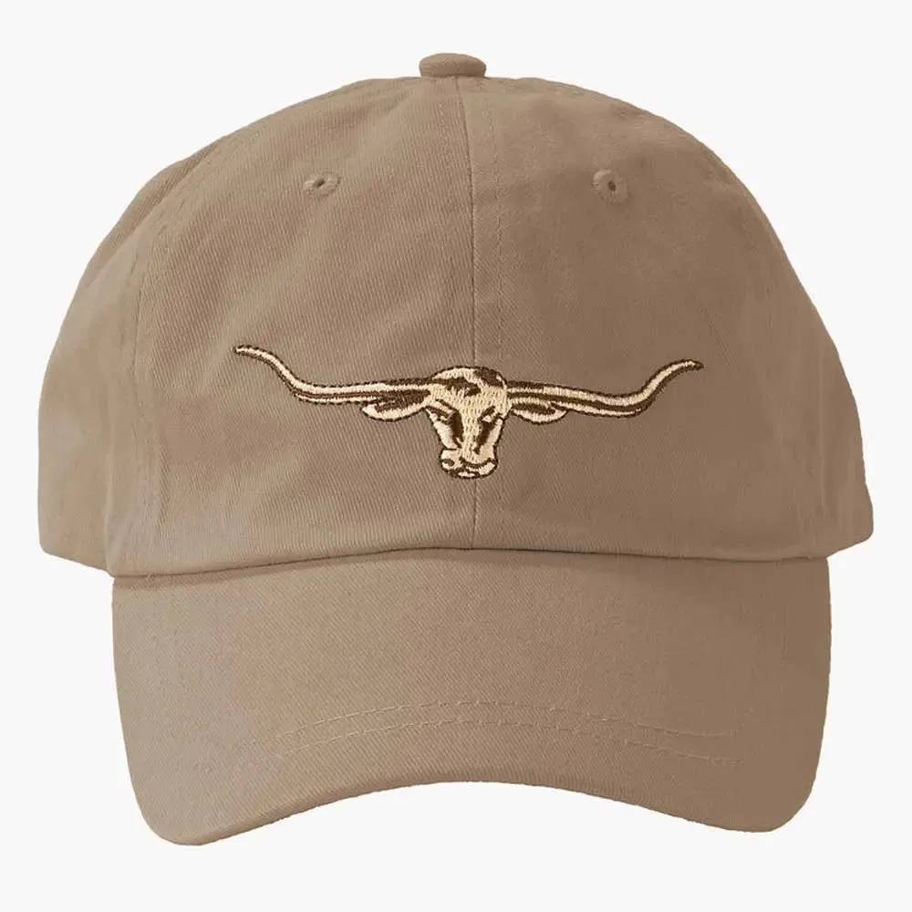 RM WILLIAMS Cap - Longhorn Steers Head Logo - Buckskin