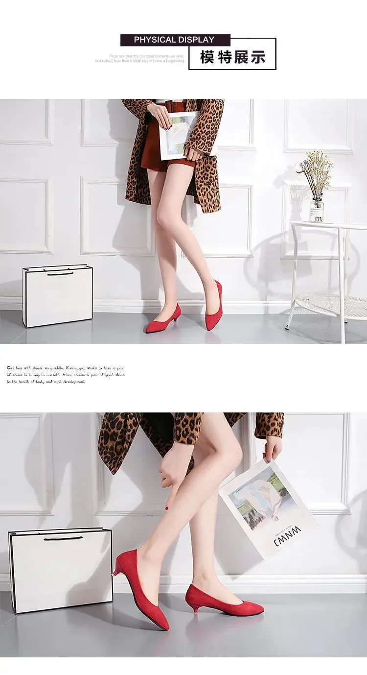 Shallow Casual Low Heels Pointed Toe Office Shoes