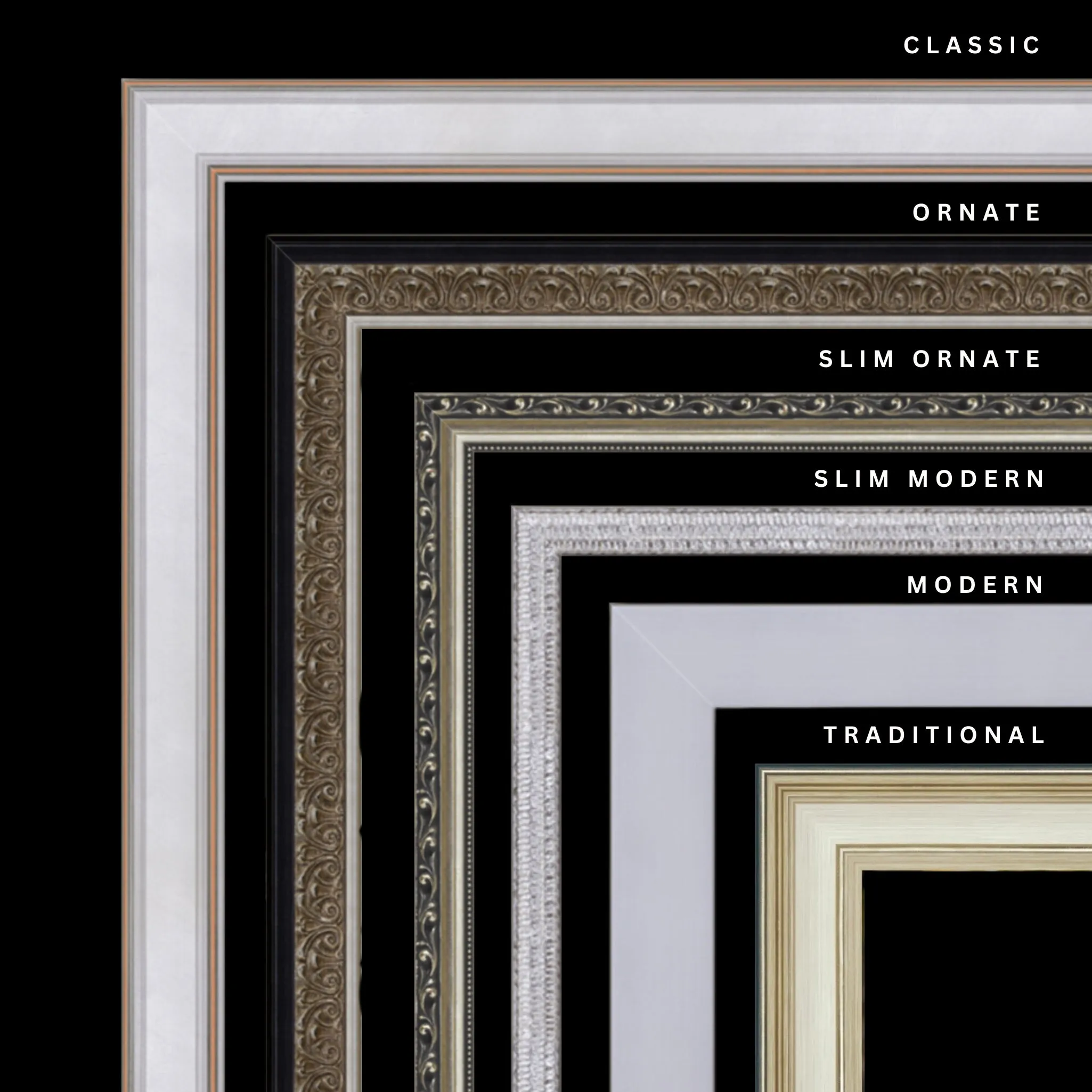 Silver 19x39 Picture Frame Ornate Traditional Classic Antique