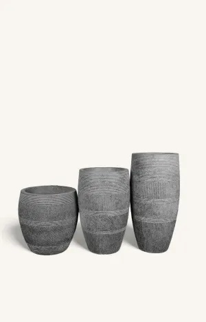 Striated Style Planter Set