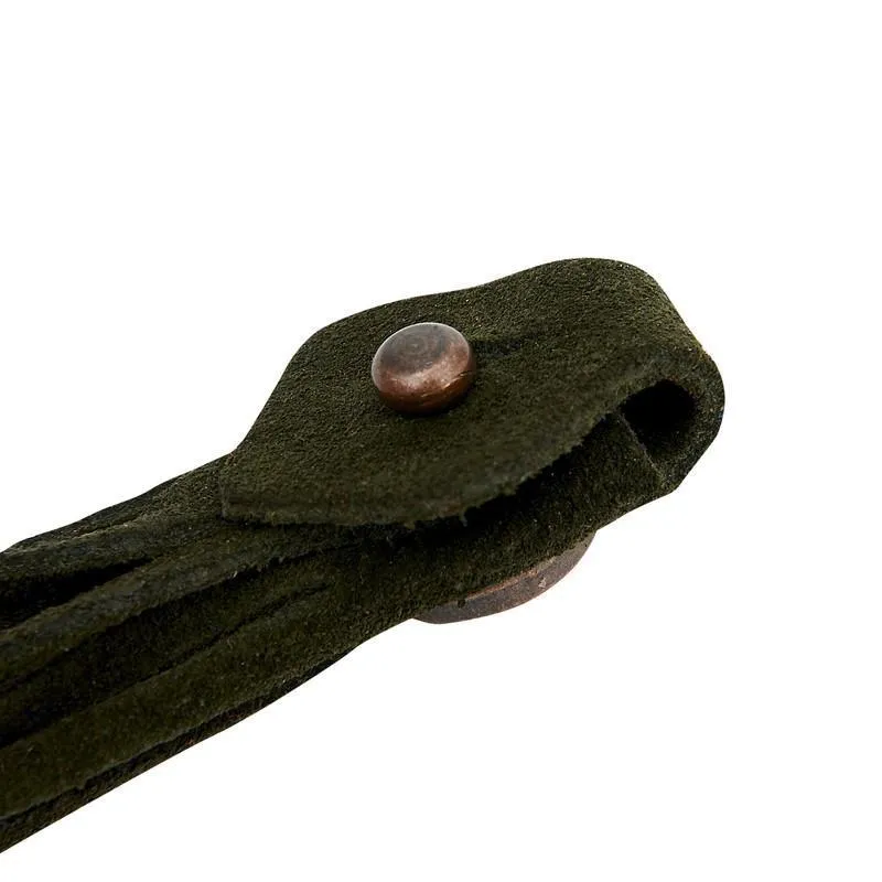 Tassels - green suede