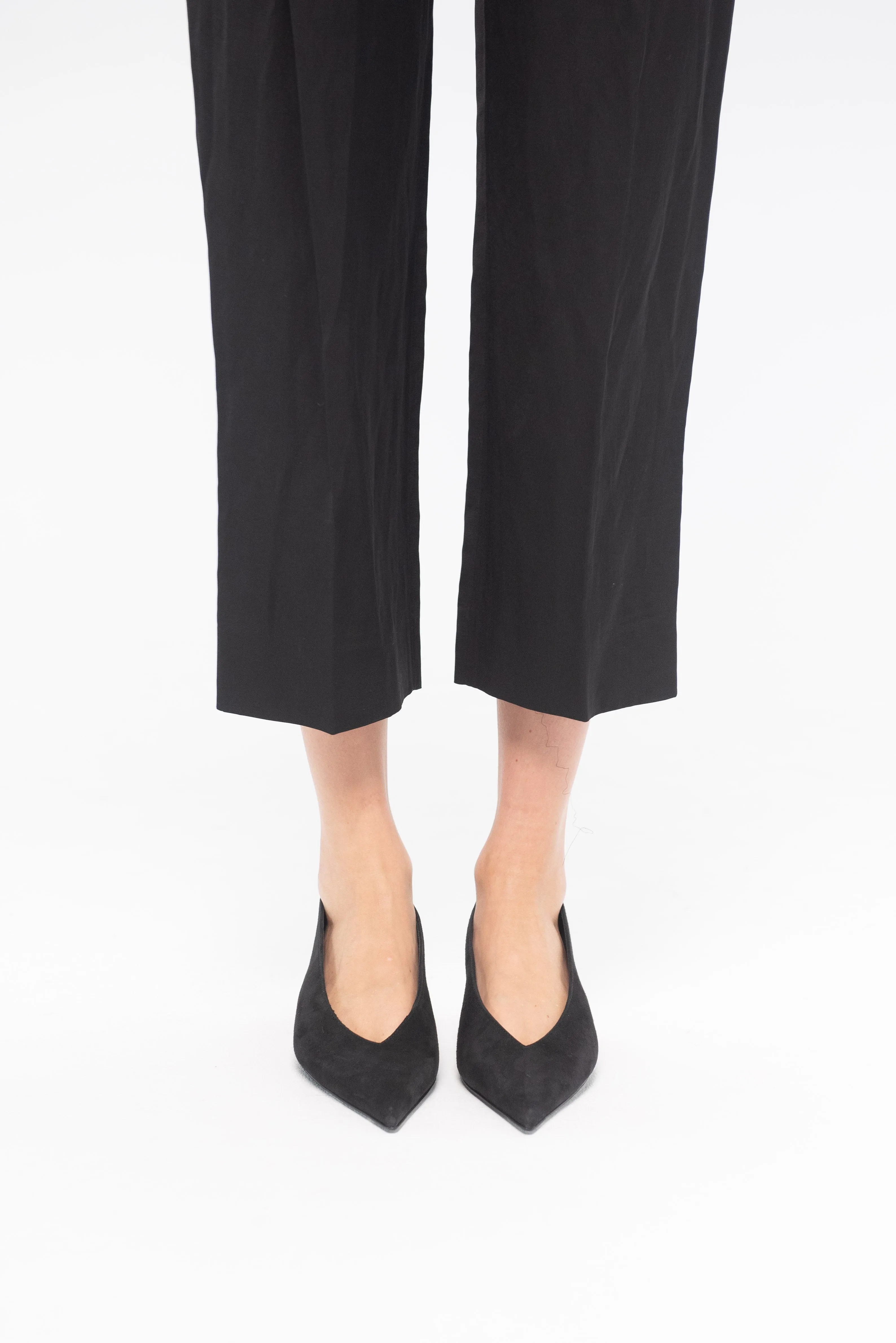 The Suede Wedge-Heel Slingback, Black