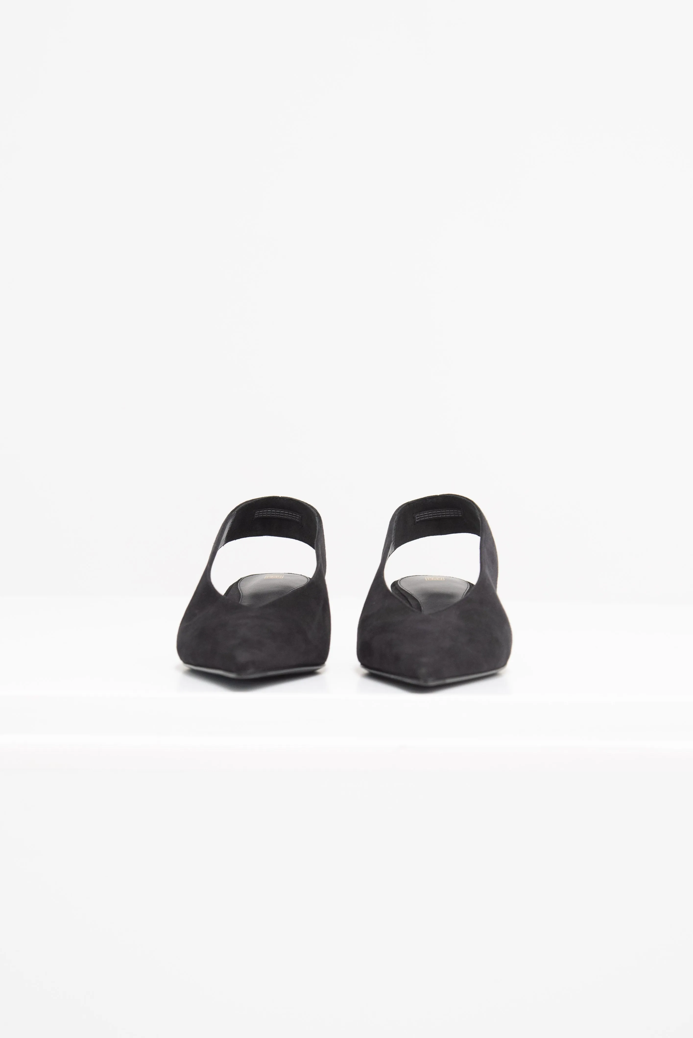 The Suede Wedge-Heel Slingback, Black