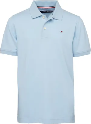 Tommy Hilfiger Boys' Short Sleeve Premium Pique Polo Shirt, Button Closure, Soft & Comfortable