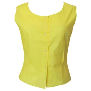 Unworn vintage 1950s cotton sleeveless rockabilly blouse