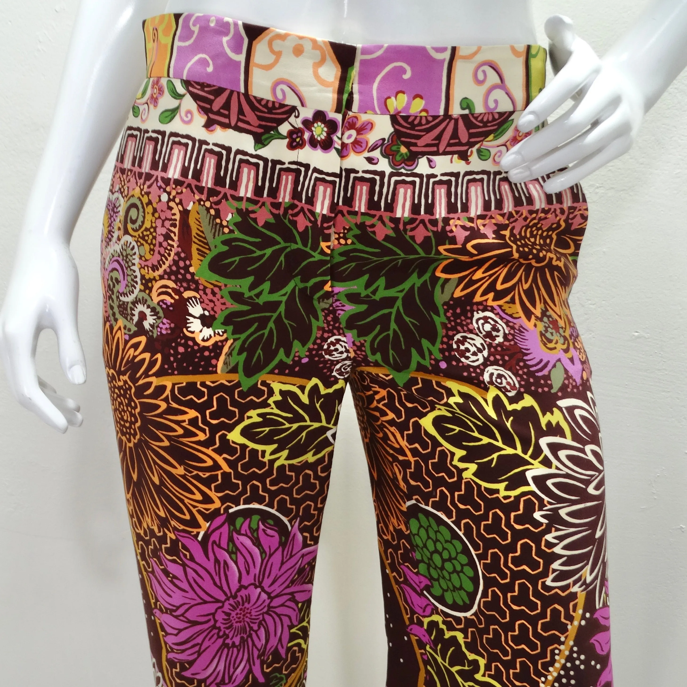 Valentino Silk Multicolor Floral Pants