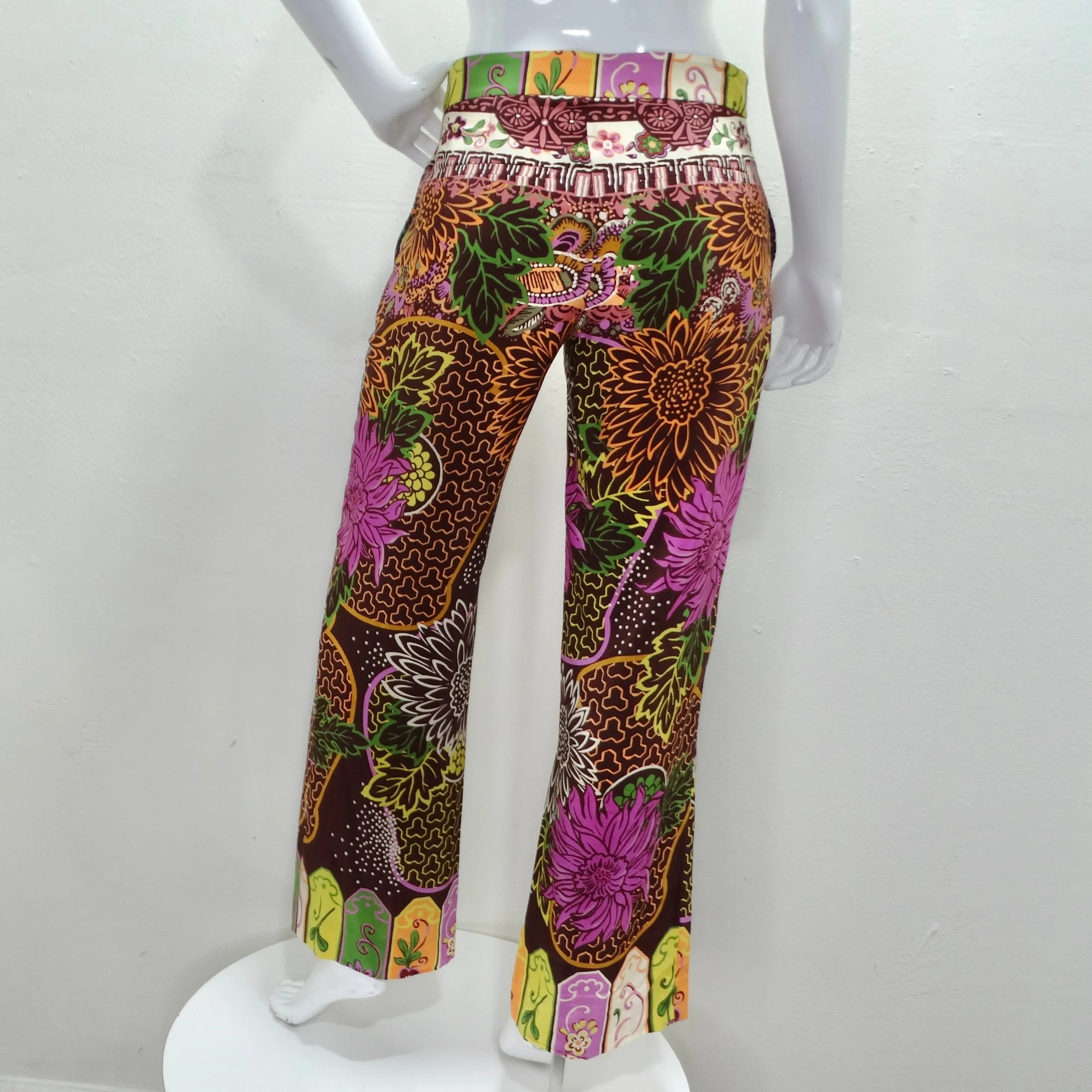 Valentino Silk Multicolor Floral Pants