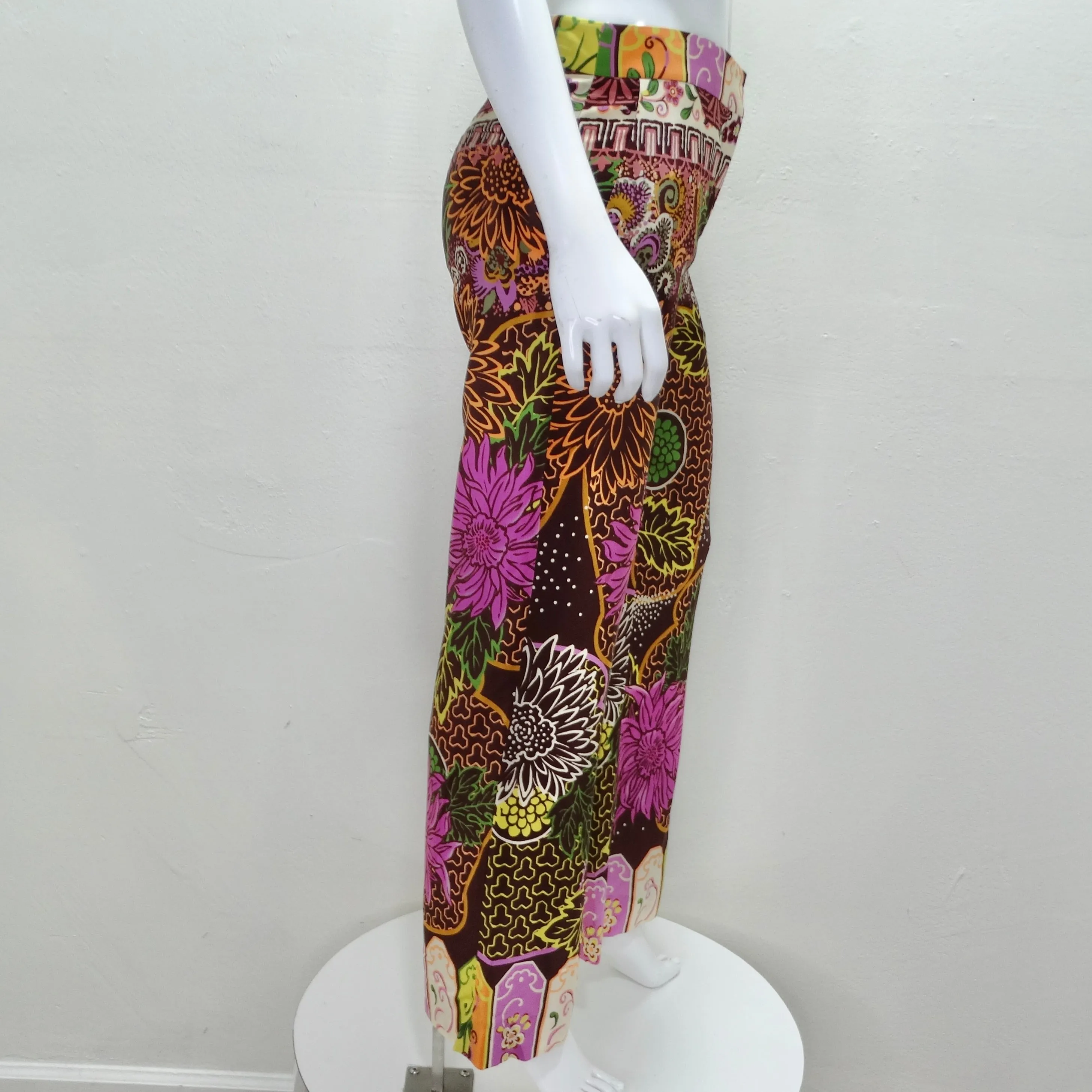 Valentino Silk Multicolor Floral Pants