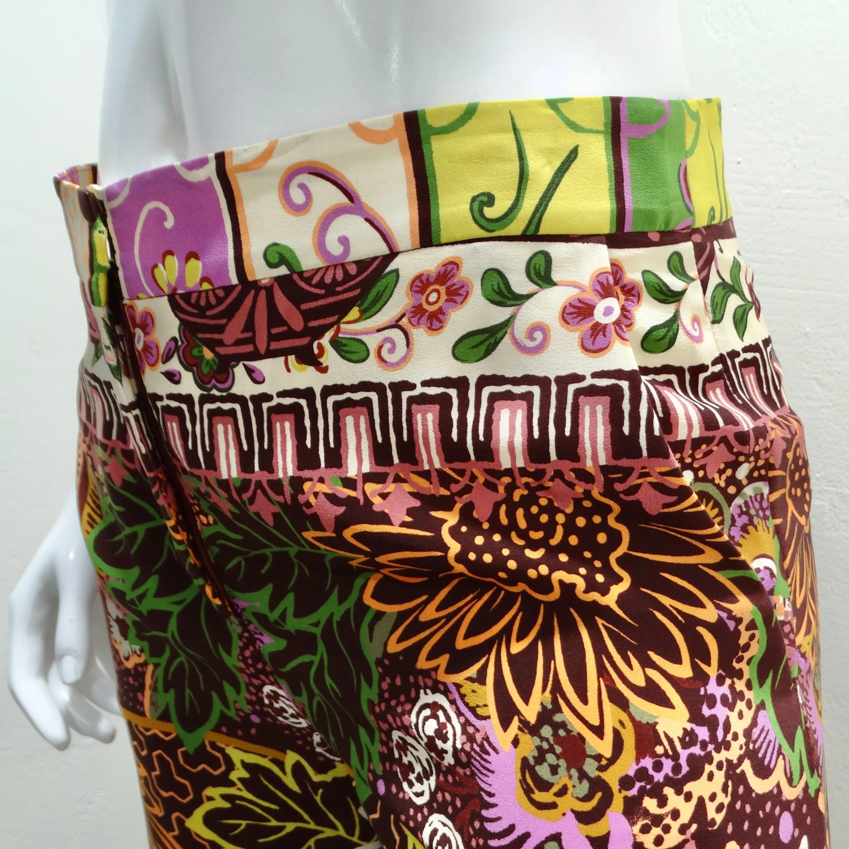 Valentino Silk Multicolor Floral Pants