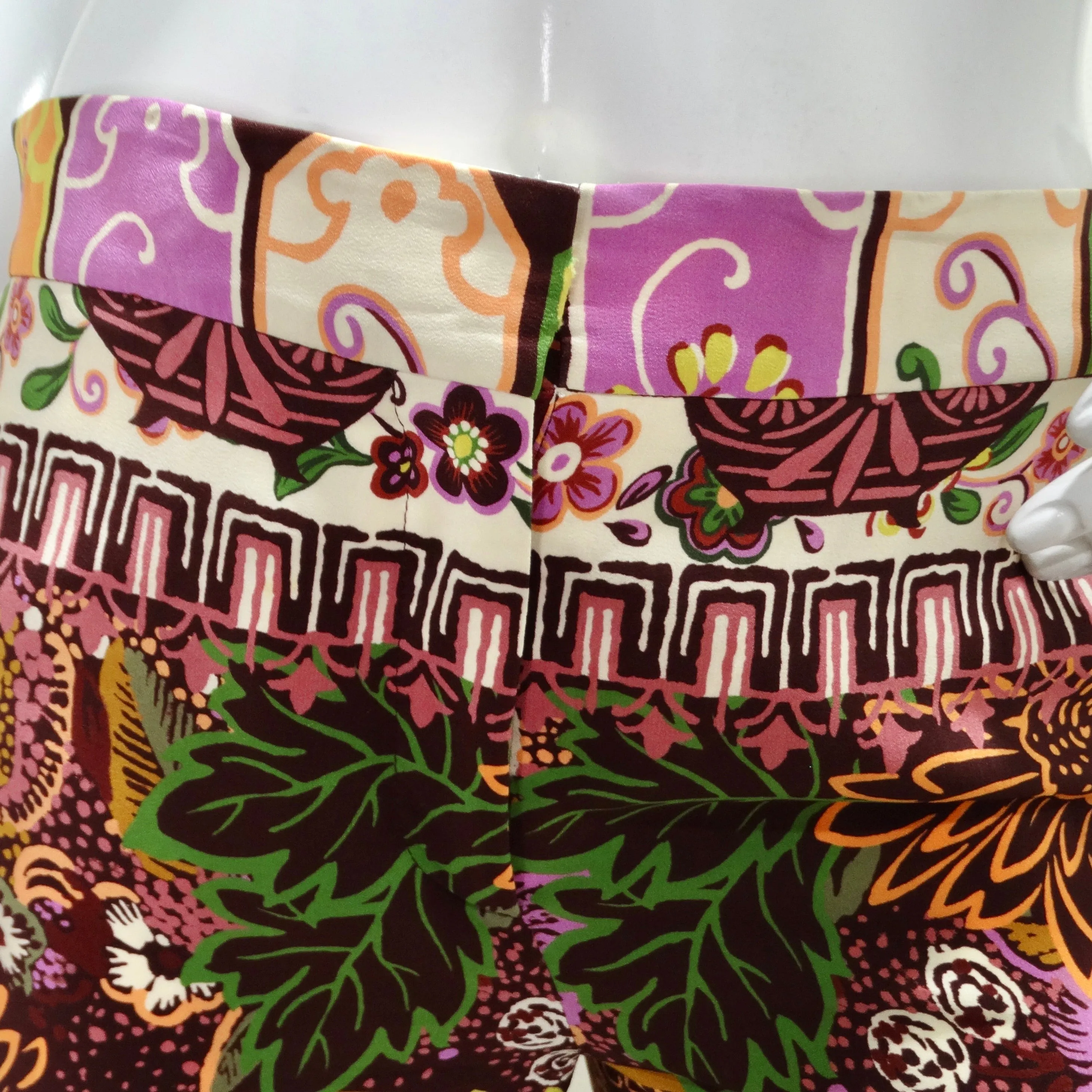 Valentino Silk Multicolor Floral Pants