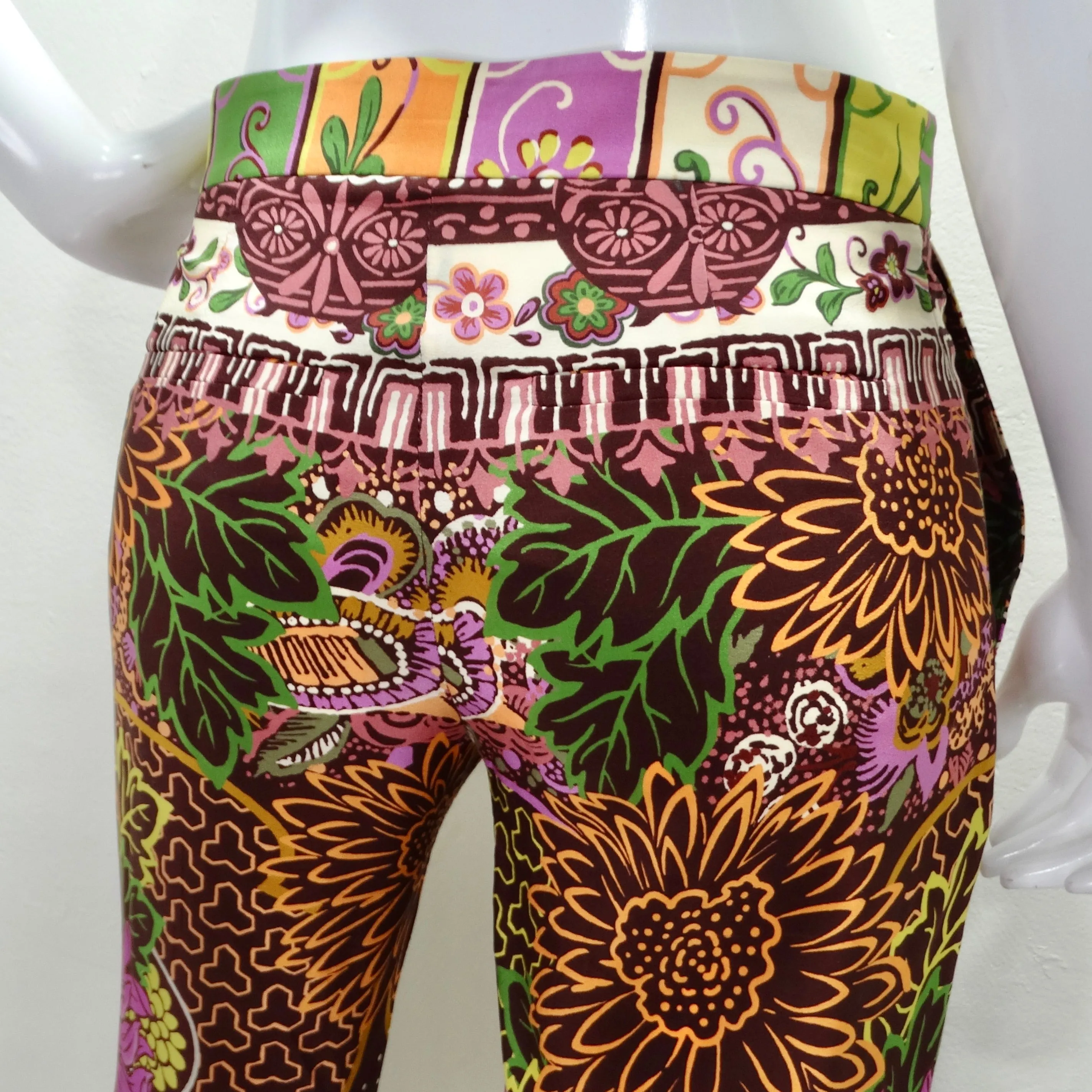 Valentino Silk Multicolor Floral Pants