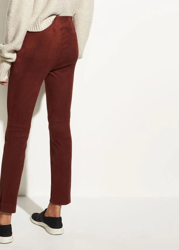 Vince - Stretch Suede Split Hem Crop Jasper