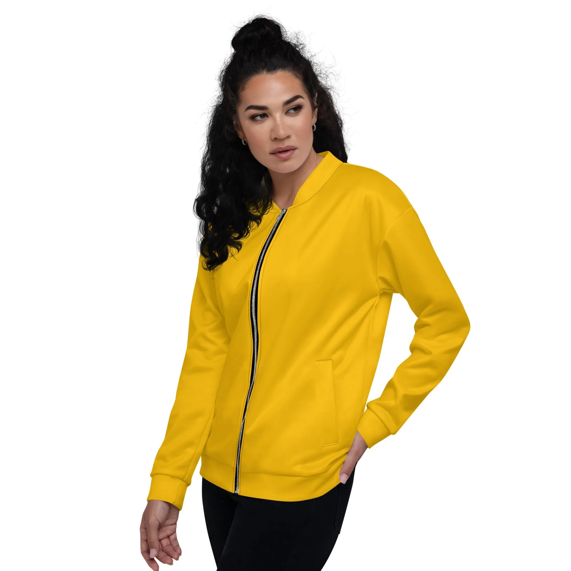 Womens Bomber Jacket, Golden Yellow 2