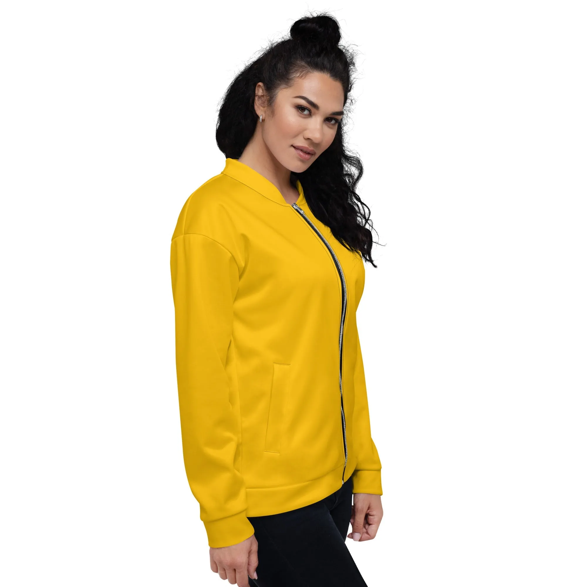 Womens Bomber Jacket, Golden Yellow 2