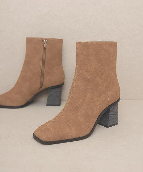 Womens Square Toe Ankle Boots